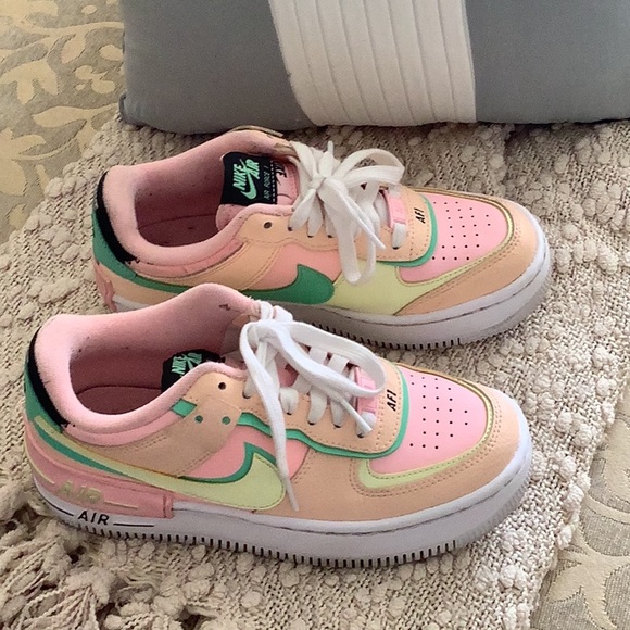 Nike W AF1 Shadow Air Force 1 Arctic Punch Pink Green Sneakers 💚💛💖💛 - Picture 4 of 12